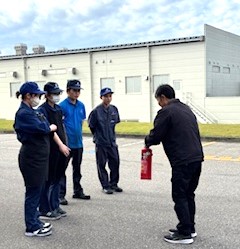 石川県津幡町　ヨシダセイコー　防災訓練　消火器訓練