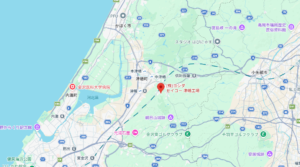 所在地図　石川県河北郡津幡町旭山8番地　ヨシダセイコー